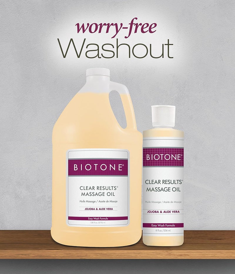 Biotone Clear Results Massage Oil with Jojoba & Aloe Vera - 128 Ounce - Image 3